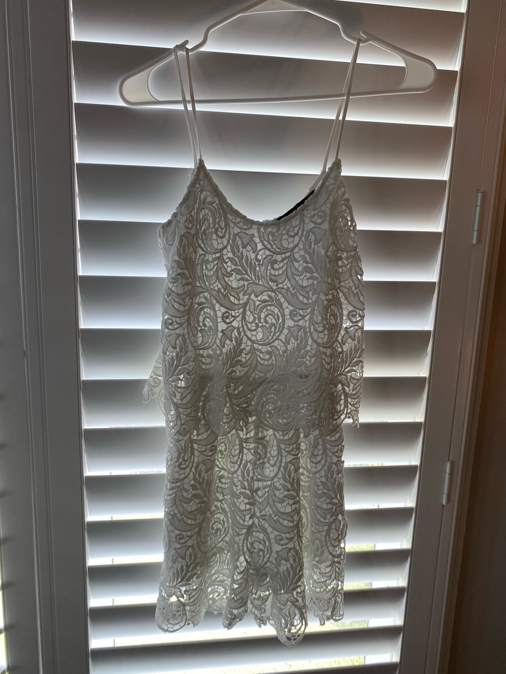 Zara Tiered White Lace romper